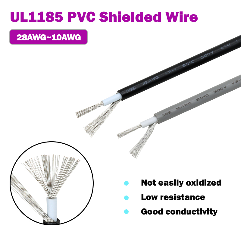 Audio Jumper Wire - Fil blindé en PVC UL1185, 1