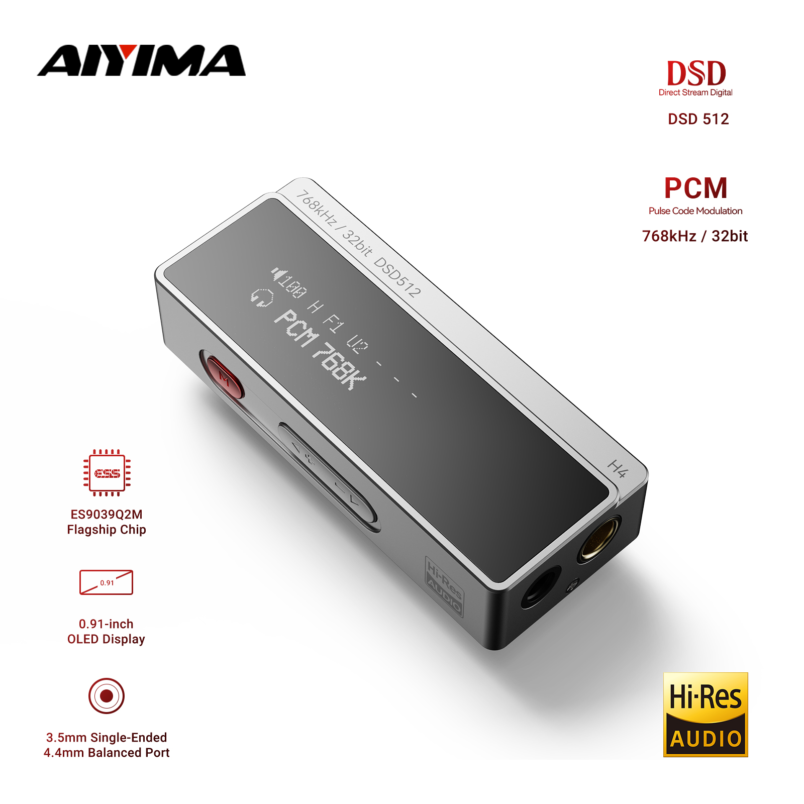 Es9018 Dac - AIYIMA H4 HIFI Amplificateur de casque